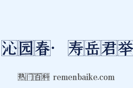 沁园春·寿岳君举是什么意思的图片